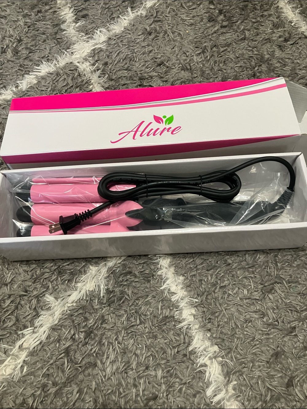 Allure Pink Triple-Barrel Curling Iron Hair Waver